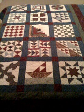 Quilt made using a Janome quilting sewing machine.